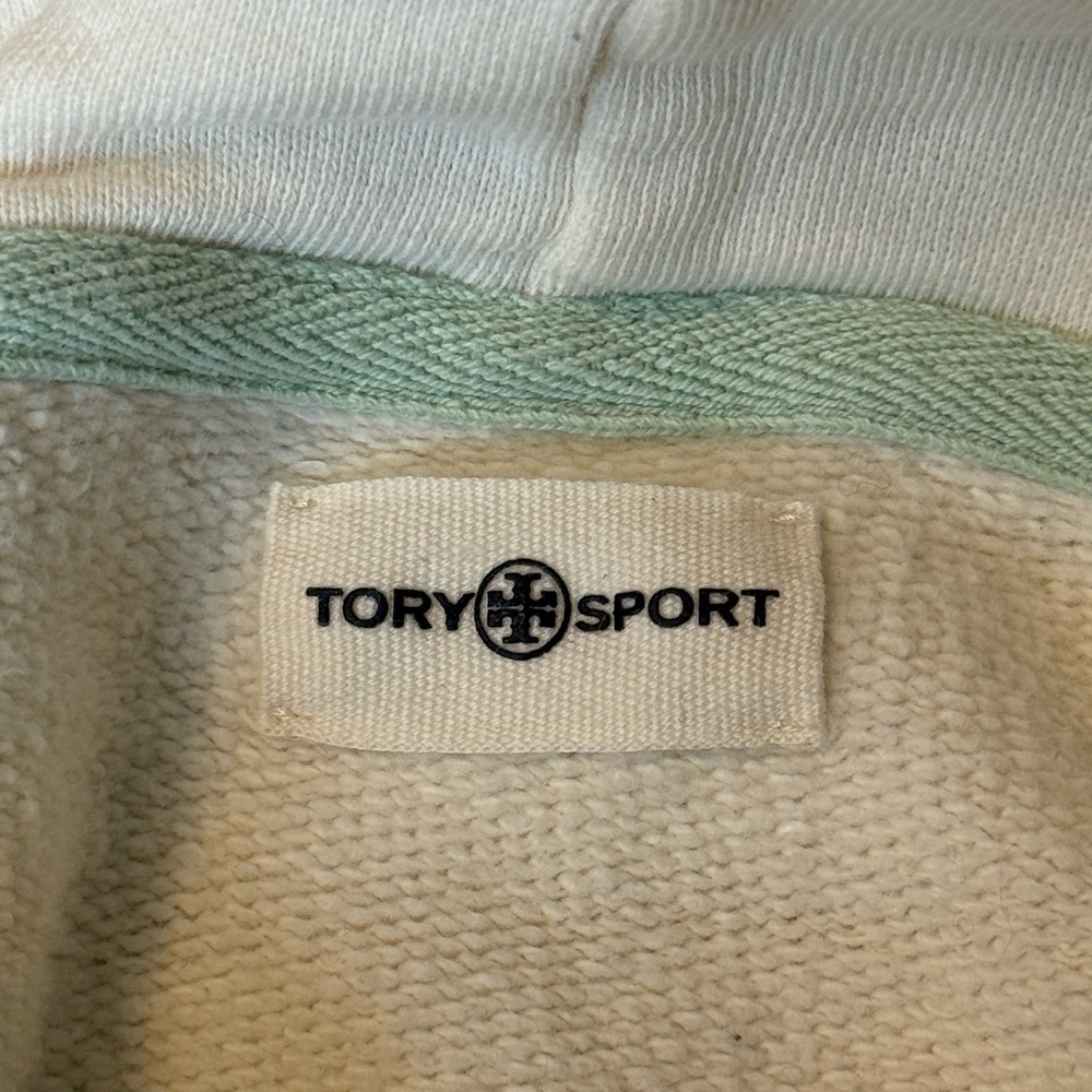 Tory Sport Cream Hoodie with Green Lettering - Picture 5 of 9